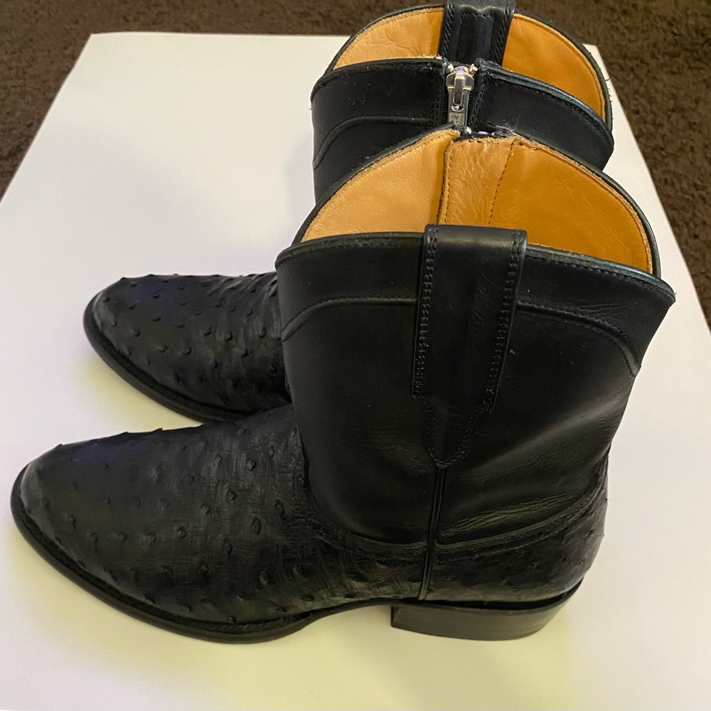 Men’s Freebird Black Desperado Ostrich Cowboy Boots Size 11